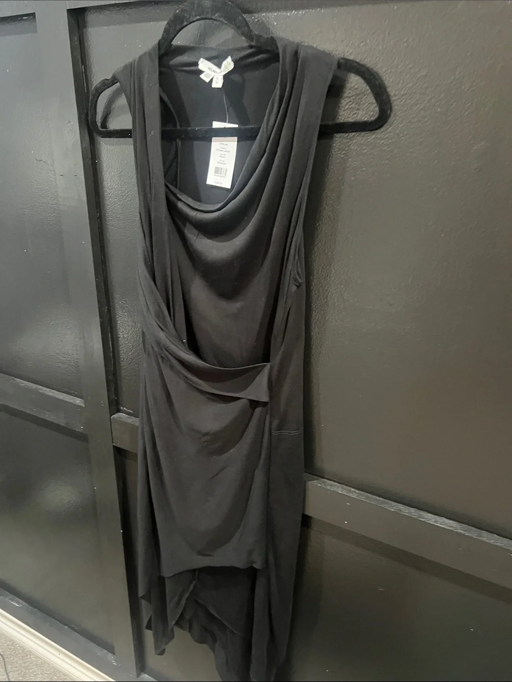 NWT | Helmut Lang Black Draped Asymmetrical Dress | Size Medium - Picture 3 of 8